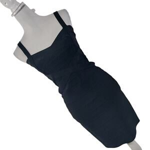 BEBE! STUNNING BLACK "BANDAGE" STYLE SHEATH CUT ULTRA STRETCH DRESS! SZ S